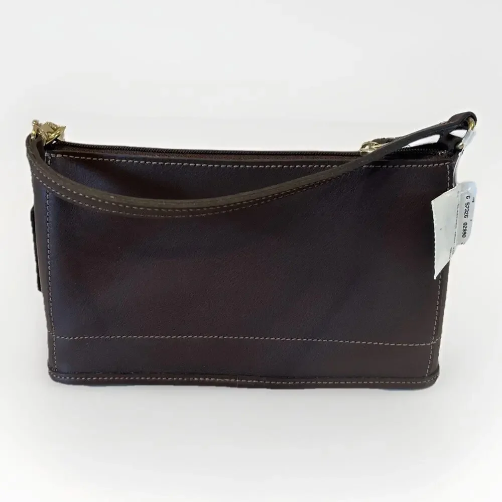 Coach 9311 Small Brown Leather Handbag Clutch with Strap NWT